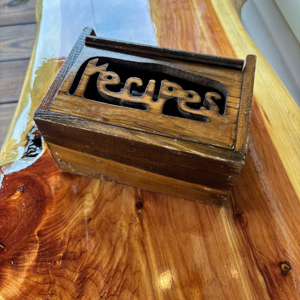 Vintage Wood Recipe Box - Picture 7 of 10